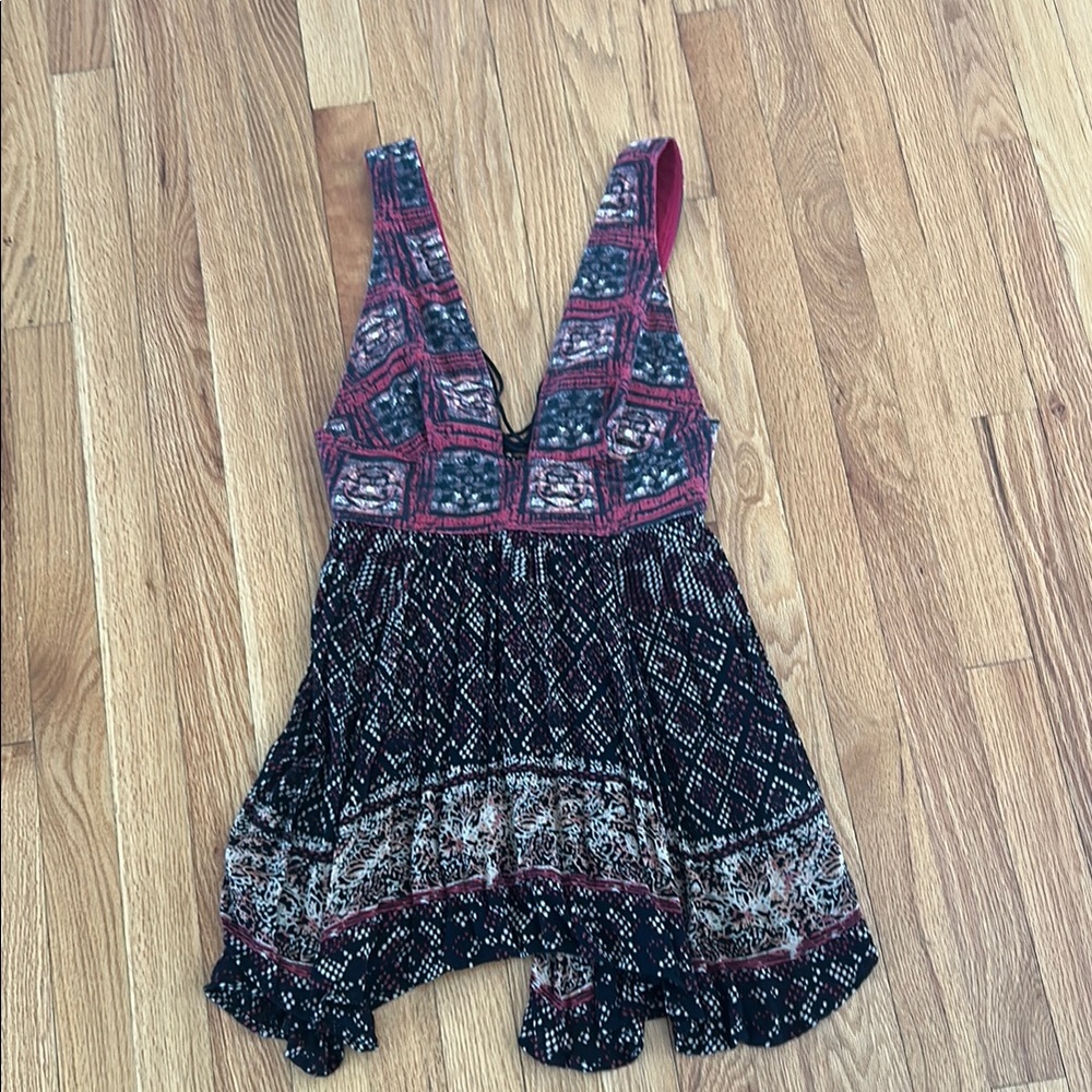 Bohemian Sleeveless Free People top - perfect for Coachella or festivals